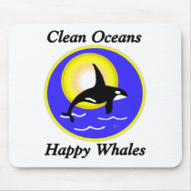 Clean Oceans Happy Whales Mouse Pad mousepads