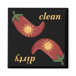 Clean or Dirty Chili Peppers Dishwasher Magnet