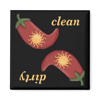 Clean or Dirty Chili Peppers Dishwasher Magnet zazzle_magnet
