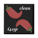 Clean or Dirty Chili Peppers Dishwasher Magnet