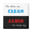 Clean or Dirty Dishwasher Magnet by randomocity Clean or Dirty Dishwasher Magnet