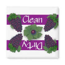 Clean or Dirty Grapes Dishwasher Magnet