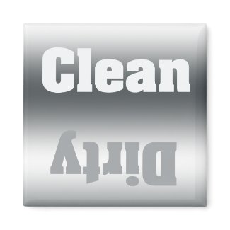 Clean or Dirty Silver Gradient Dishwasher Magnet magnet