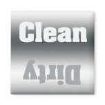 Clean or Dirty Silver Gradient Dishwasher Magnet