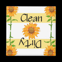 Clean or Dirty Sunflowers 2 Dishwasher magnets