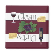 Clean or Dirty Wine Dishwasher Magnet