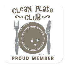 Clean Plate Club Square Stickers