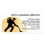 cleaner vacuuming floor business card