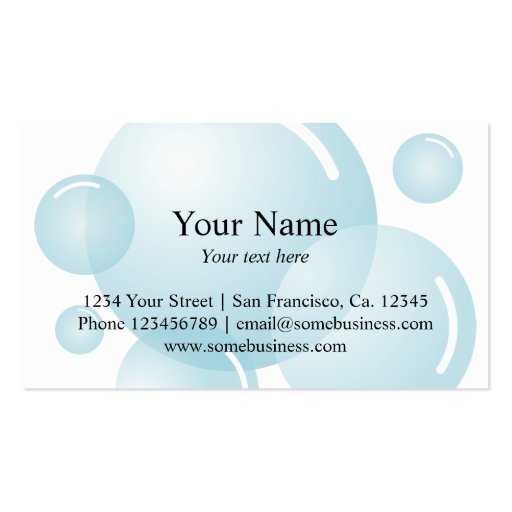 Cleaning business card template | Soap bubbles (front side)