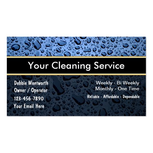 Cleaning Business Cards (front side)