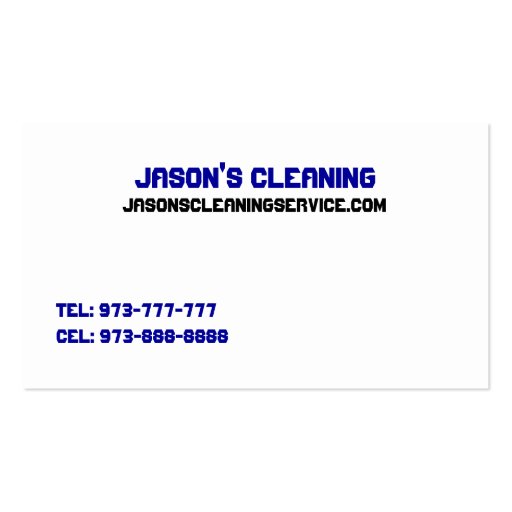 Cleaning Business Cards (back side)