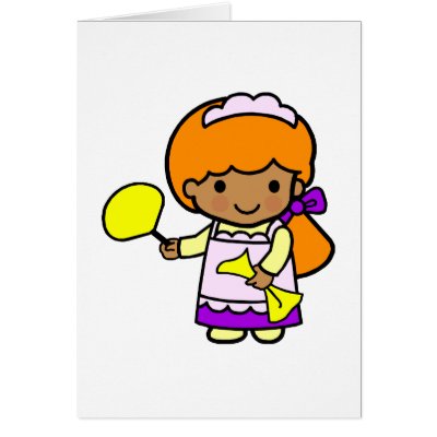 Cleaning Girl Greeting Cards by OccupationStation