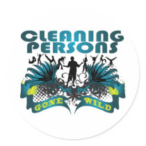 Cleaning Persons Gone Wild stickers by busybrain Cleaning Persons Gone Wild stickers