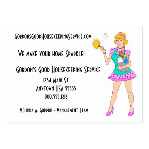 Cleaning Service And Housekeeping Business Cards (front side)