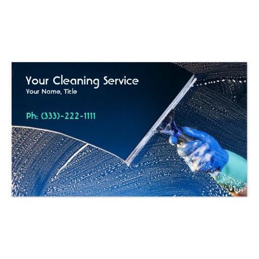 Cleaning service business card (front side)