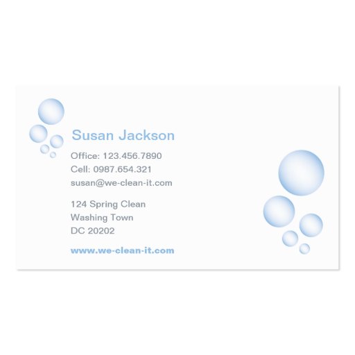 Cleaning Service Business Card (back side)