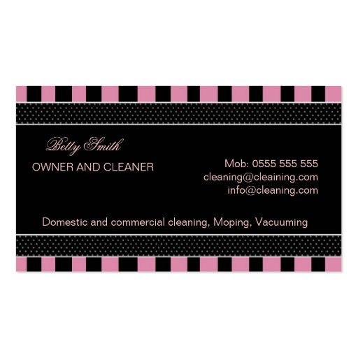 Cleaning Service Business Card Template (back side)