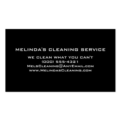 Cleaning Service Business Card Template (back side)