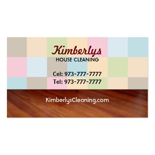 Cleaning Service business cards (back side)