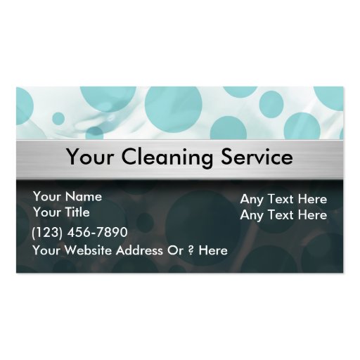 Cleaning Service Business Cards (front side)