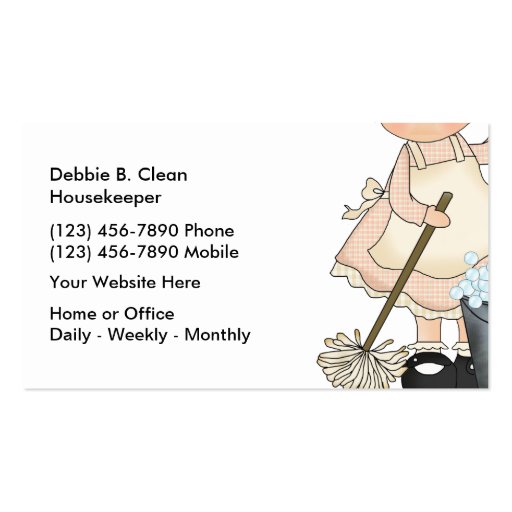 Cleaning Service Business Cards (back side)
