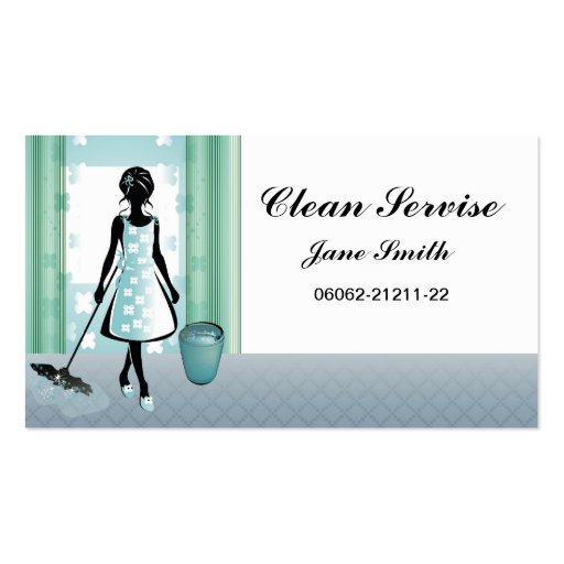 cleaning service business cards (front side)