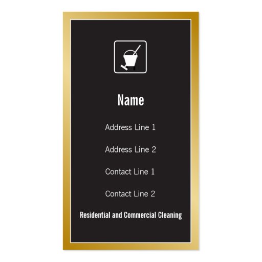 Cleaning Service Icon Business Card (front side)