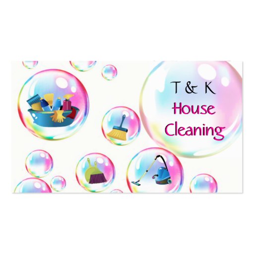 Cleaning services Bubbles business card (front side)