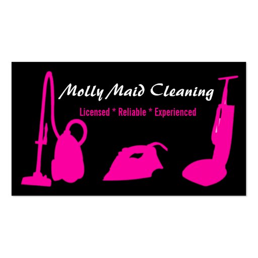 Cleaning Services Business Card Pink Black
