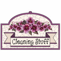 "Cleaning Stuff" - Decorative Sign - 47 photo sculptures