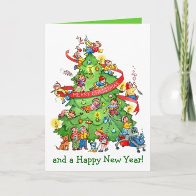 Christmas Card on Cleaning The Christmas Tree Holidays Greeting Card From Zazzle Com