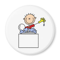 Cleaning The Dishes Magnet by stick_figures Cleaning The Dishes Magnet