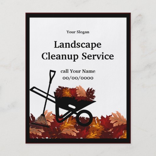 Cleanup Autumn Leave Raking Service Event Flyer Zazzle