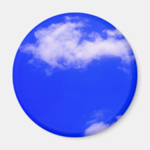 Clear Blue Sky and White Clouds Refrigerator Magnet