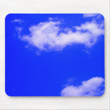 Clear Blue Sky and White Clouds Mouse Pad