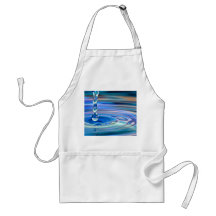 Clear Blue Water Drops Flowing Apron