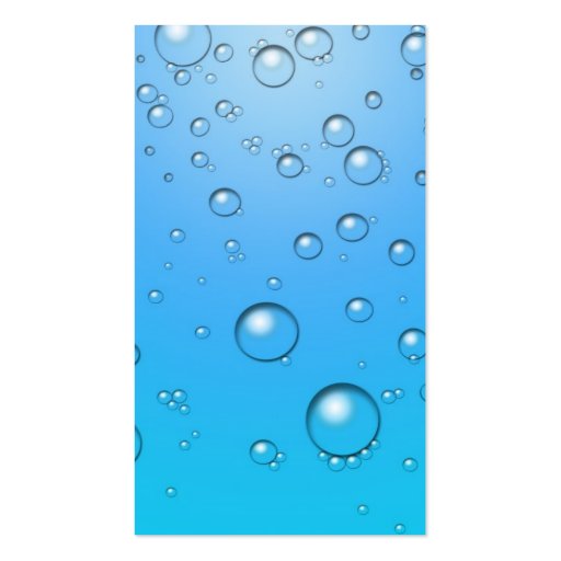Clear Bubbles, Blue Water Business Cards (back side)