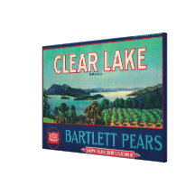Clear Lake Pear Crate LabelLake County, CA Canvas Print