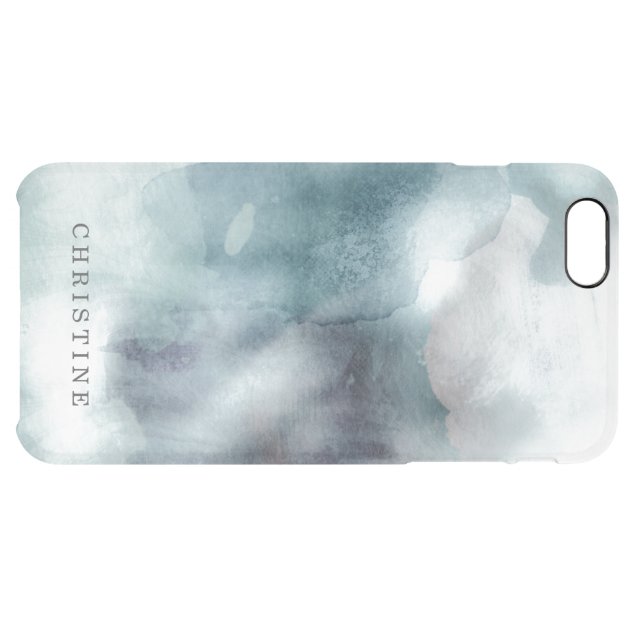 Clear monogram name watercolor hipster blue nautic uncommon clearlyâ„¢ deflector iPhone 6 plus case-5