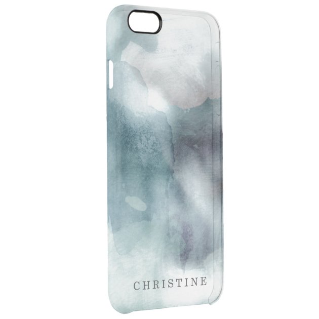 Clear monogram name watercolor hipster blue nautic uncommon clearlyâ„¢ deflector iPhone 6 plus case-2