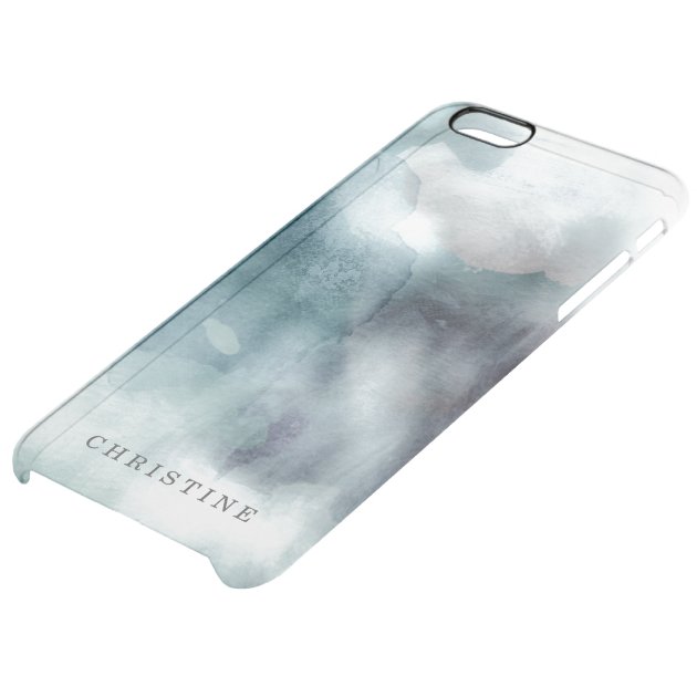 Clear monogram name watercolor hipster blue nautic uncommon clearlyâ„¢ deflector iPhone 6 plus case-4