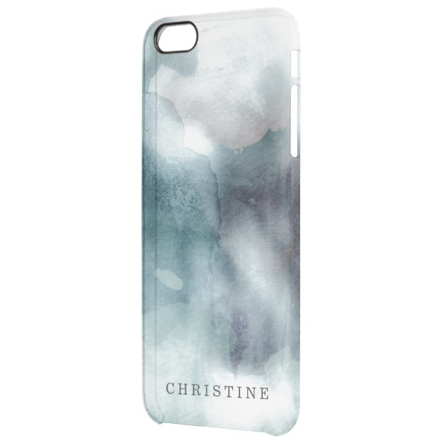 Clear monogram name watercolor hipster blue nautic uncommon clearlyâ„¢ deflector iPhone 6 plus case