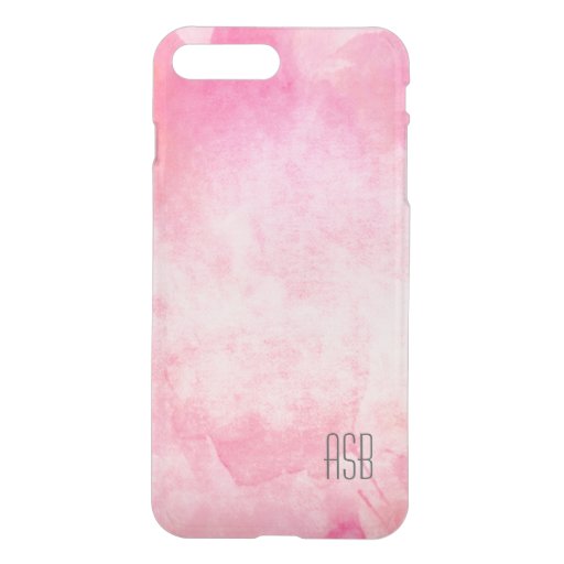 clear monogram watercolor pastel pink iphone 7 plus zazzle clear monogram watercolor pastel pink iphone 7 plus zazzle