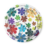 CLEAR PEACE SIGN WITH FLOWERS magnets
