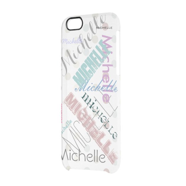 Clear Polka Dot with Name Uncommon Clearlyâ„¢ Deflector iPhone 6 Case-1