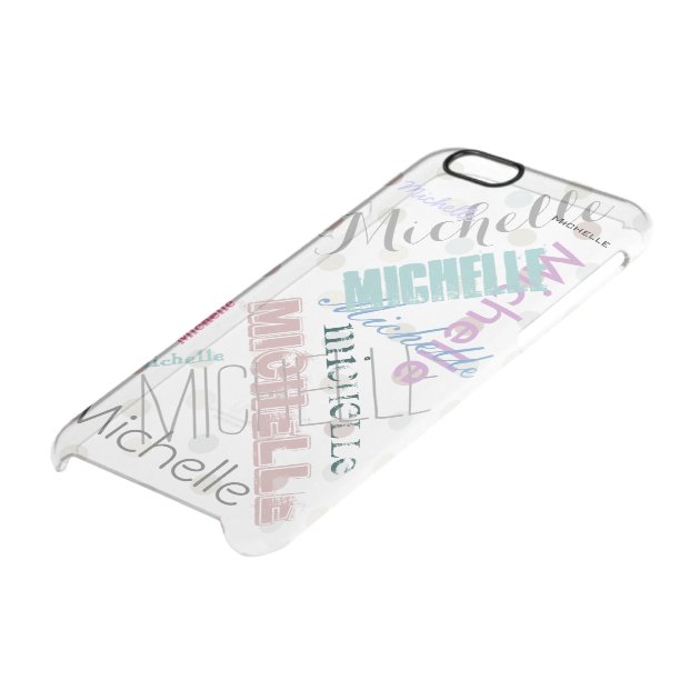 Clear Polka Dot with Name Uncommon Clearlyâ„¢ Deflector iPhone 6 Case-4