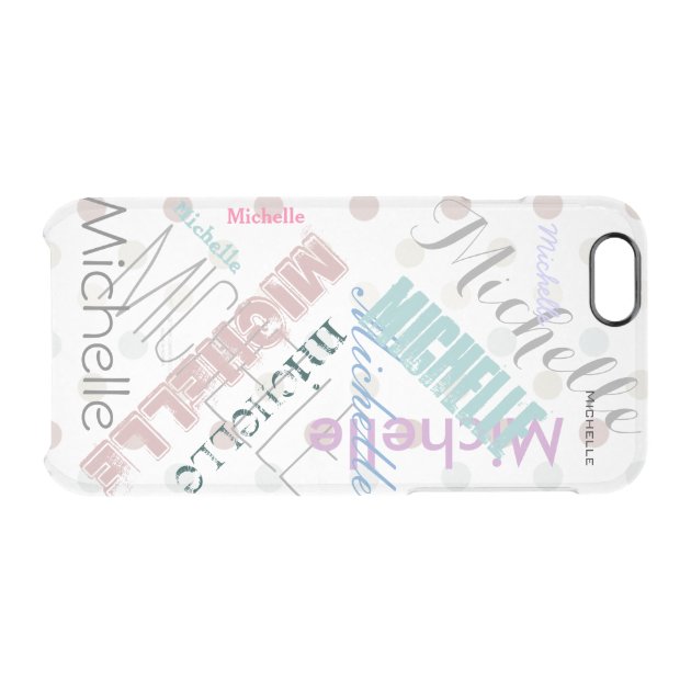 Clear Polka Dot with Name Uncommon Clearlyâ„¢ Deflector iPhone 6 Case-5
