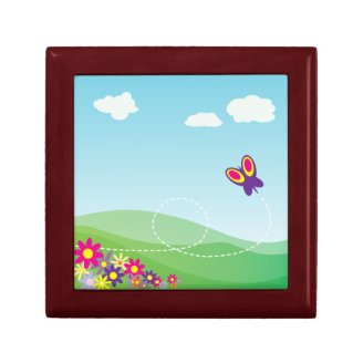 Clear Skies Spring Day: Butterflies and Wildflower Jewelry Boxes