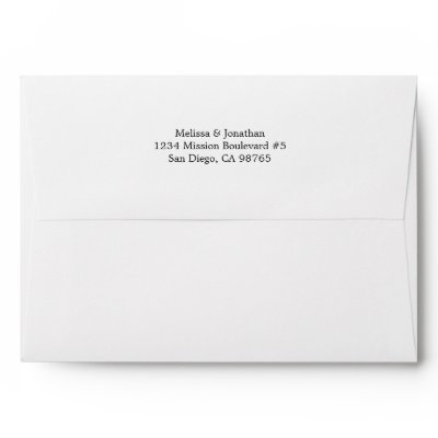 Clear type print custom return address wedding envelopes by FidesDesign
