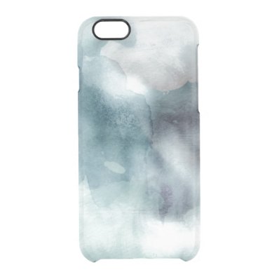 Clear watercolor ikat hipster pastel nautical blue clear iPhone 6/6S case